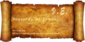 Veszprémi Ervin névjegykártya