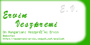 ervin veszpremi business card